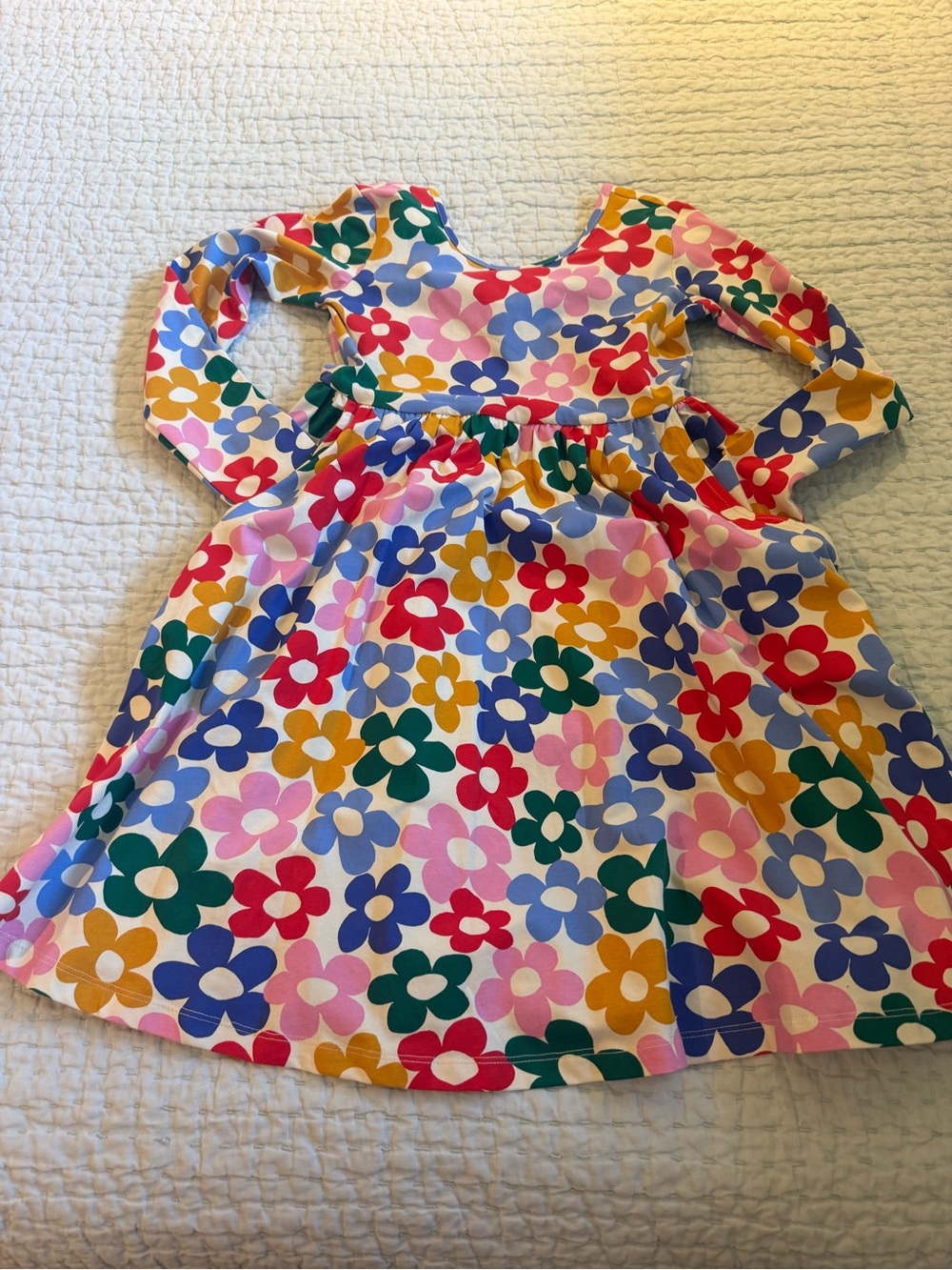 Hanna Andersson Bright Floral Long-Sleeve Dress in Multicolor